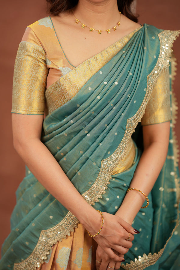 Mandana Teal Halfsaree ( Set of 3 )