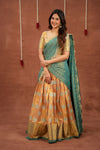 Mandana Teal Halfsaree ( Set of 3 )