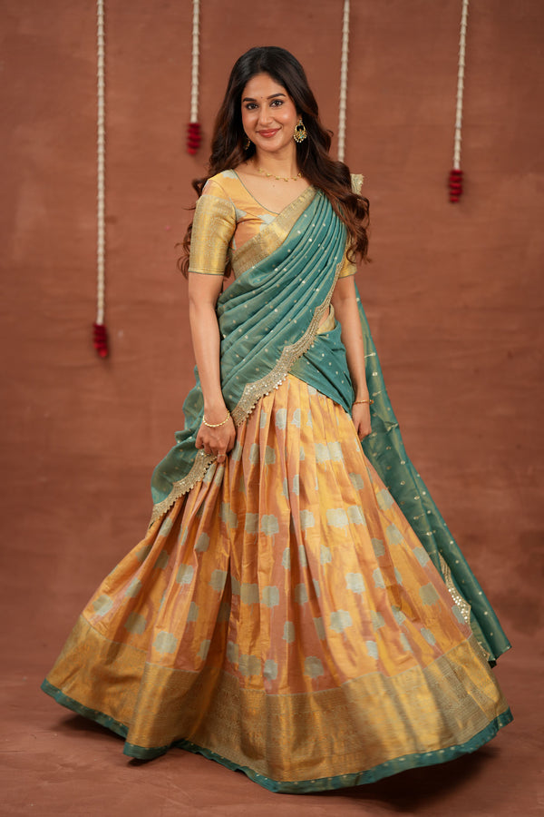 Mandana Teal Halfsaree ( Set of 3 )
