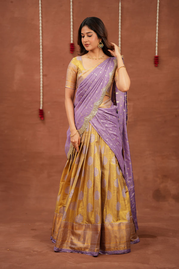 Mandana Lavender Halfsaree (Set of 3 )