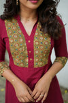 Pranazhini Maroon Kurta Set (Set of 2)