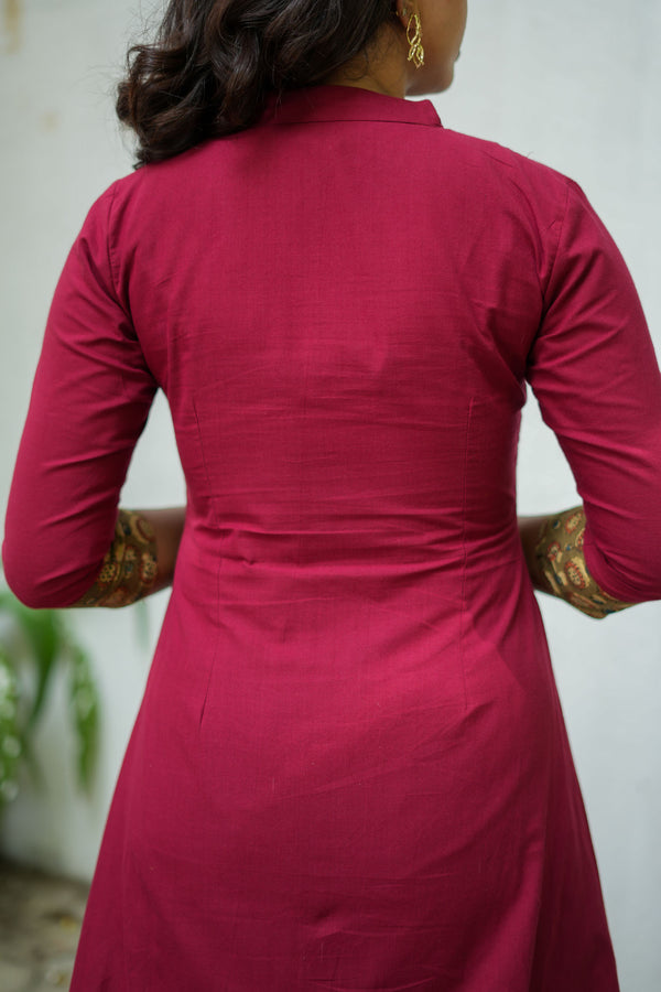 Pranazhini Maroon Kurta Set (Set of 2)