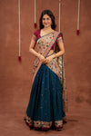 Kalyani Teal Halfsaree (Set of 3 )