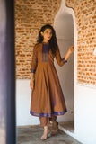 Raksha Rustic Brown Mangalgiri Co-Ord Set (Set of 2)