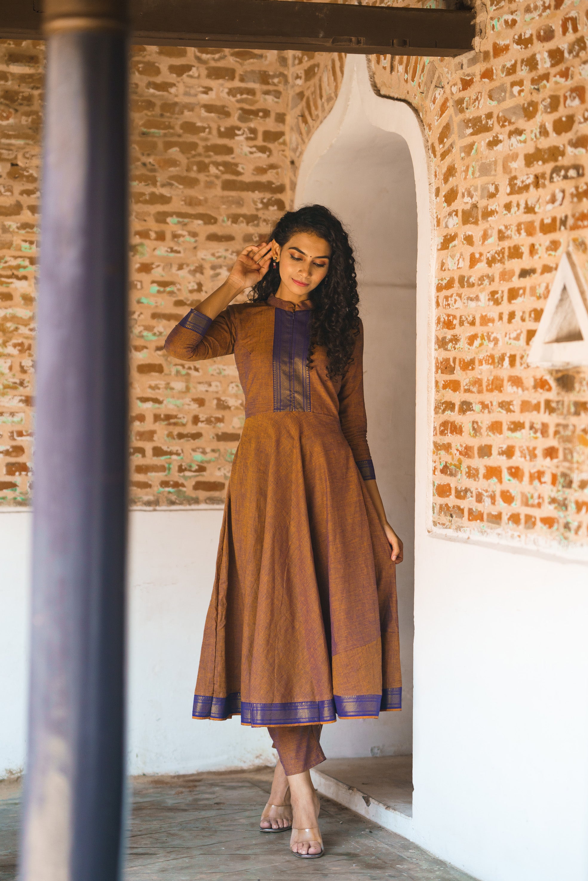 Meghna Grey Mangalagiri Dress - sleeveless short top – ekantastudio