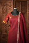 Venba Maroon Chettinad Cotton Kurti Set ( Set of 2 )