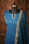 Kanimozhi Teal Chettinad Cotton Kurti Set ( Set of 2 )