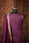 Kanimozhi Wine Chettinad Cotton Kurti Set ( Set of 2 )