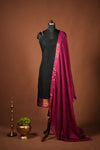 Tamizh Black Sleeveless Chettinad Cotton Kurti Set ( Set of 2 )