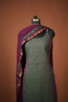 Madhuri Peacock Green Sleeveless Chettinad Cotton Kurti Set ( Set of 2 )