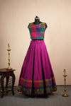 Thendral Plain Magenta Sleeveless Croptop and Skirt ( Set of 2 )