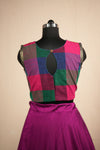 Thendral Plain Magenta Sleeveless Croptop and Skirt ( Set of 2 )