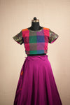 Thendral Plain Magenta Croptop and Skirt ( Set of 2 )
