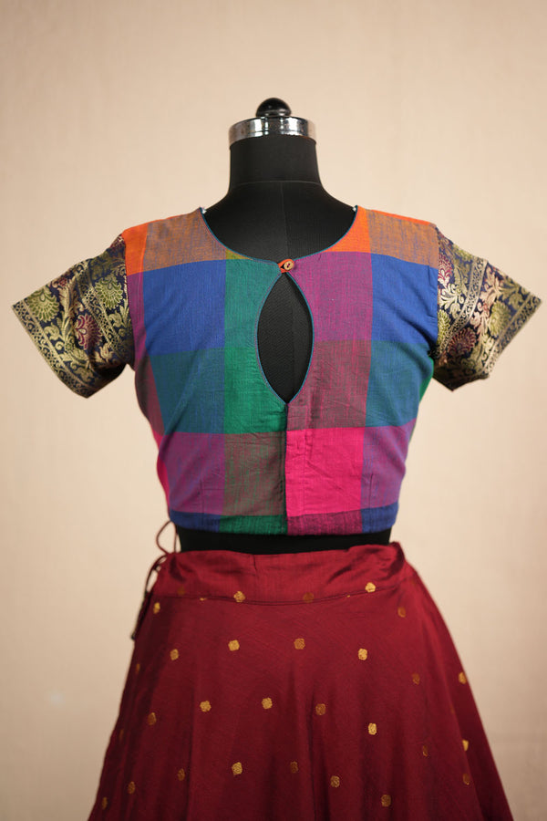 Thendral Maroon Croptop and Skirt (Set of 2 )