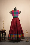 Thendral Maroon Croptop and Skirt (Set of 2 )