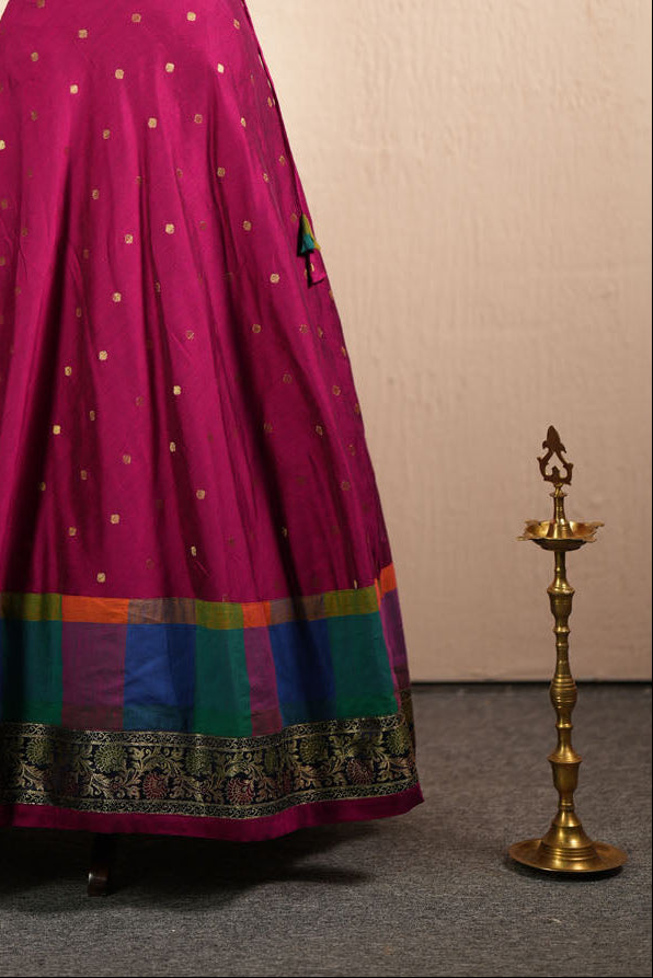 Thendral Magenta Croptop and Skirt (Set of 2 )