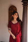 Sujha Red Chanderi Co-Ord Set (Set of 3)