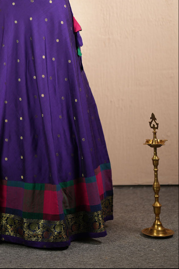 Thendral Violet Croptop and Skirt ( Set of 2 )