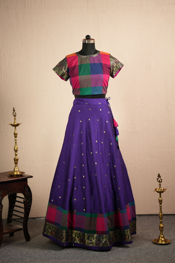 Thendral Violet Croptop and Skirt ( Set of 2 )