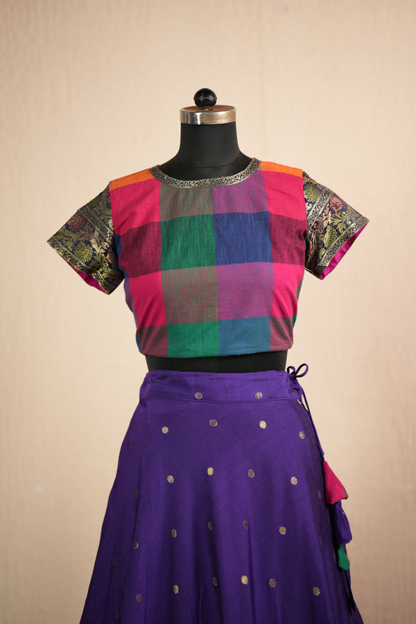 Thendral Violet Croptop and Skirt ( Set of 2 )