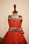 Malathi Orange Checks Lehenga Mini (Set of 2 )