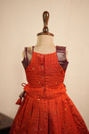 Malathi Orange Checks Lehenga Mini (Set of 2 )