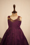 Kanimozhi Wine Chettinad Cotton Frock Mini