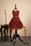 Venba Maroon Chettinad Cotton Lehenga Mini (Set of 2 )