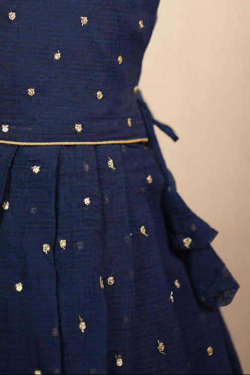 Poorni Navy Blue Lehenga Mini ( Set of 2 )