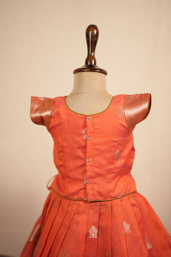 Aruvi Orange Lehenga Mini (Set of 2 )