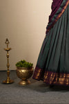 Madhuri Peacock Green Chettinad Cotton Halfsaree (Set of 3 )