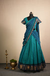 Madhuri Blue Chettinad Cotton Halfsaree (Set of 3 )