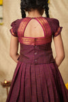Esha Wine check Lehenga Mini (Set of 2)