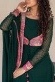 Ishani Green with Peach flair  Dress (Set of 2)