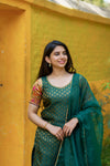 Smriti Green Brocade Kurti Set