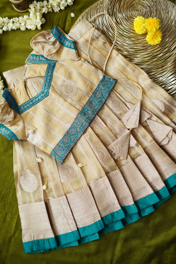 Nila Gold with Teal Banarasi Kids Mini