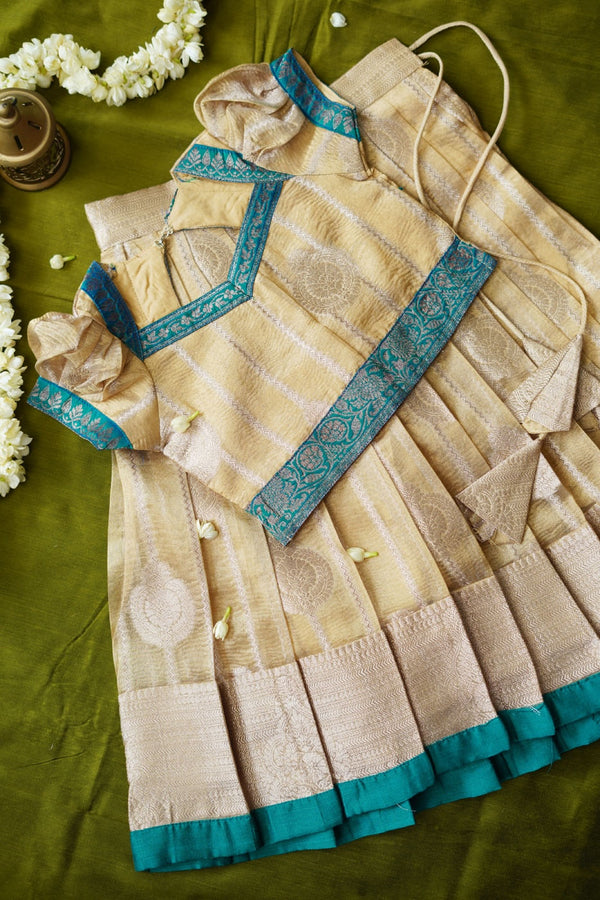 Nila Gold with Teal Banarasi Kids Mini