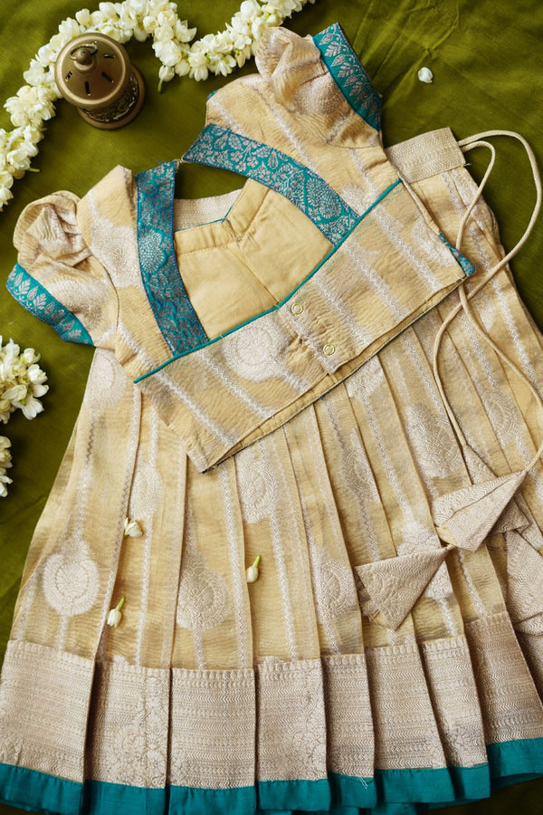Nila Gold with Teal Banarasi Kids Mini