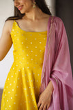 Maanvi Yellow with Pink Co-Ord Set (Set of 3)