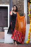 Poonam Black Kurti & Multicolor dupatta (Set of 2)