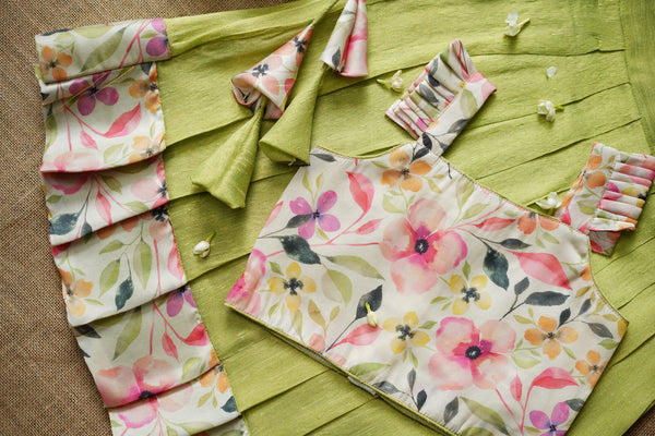 Ishara pastel green kids pavadai set Mini