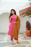 Pramojitha Pink & Mustard - (Set of 2)