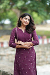 Meera Wine Kurti Set (Set of 2)