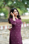 Meera Wine Kurti Set (Set of 2)