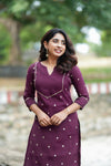 Meera Wine Kurti Set (Set of 2)