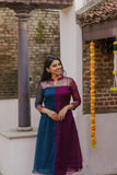 Aadhirai Wine with Teal Blue (Kurti only)