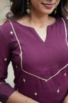 Meera Wine Kurti Set (Set of 2)