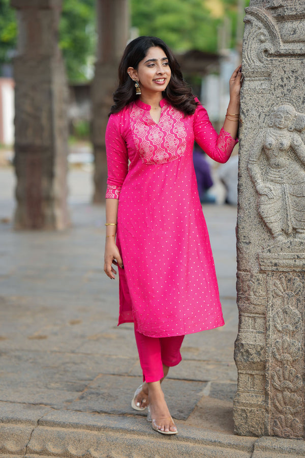 IMD - Pravya Pink Kurti Set (Set of 2)