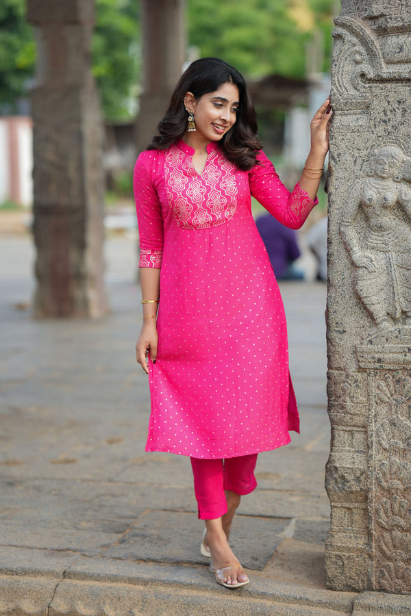 IMD - Pravya Pink Kurti Set (Set of 2)