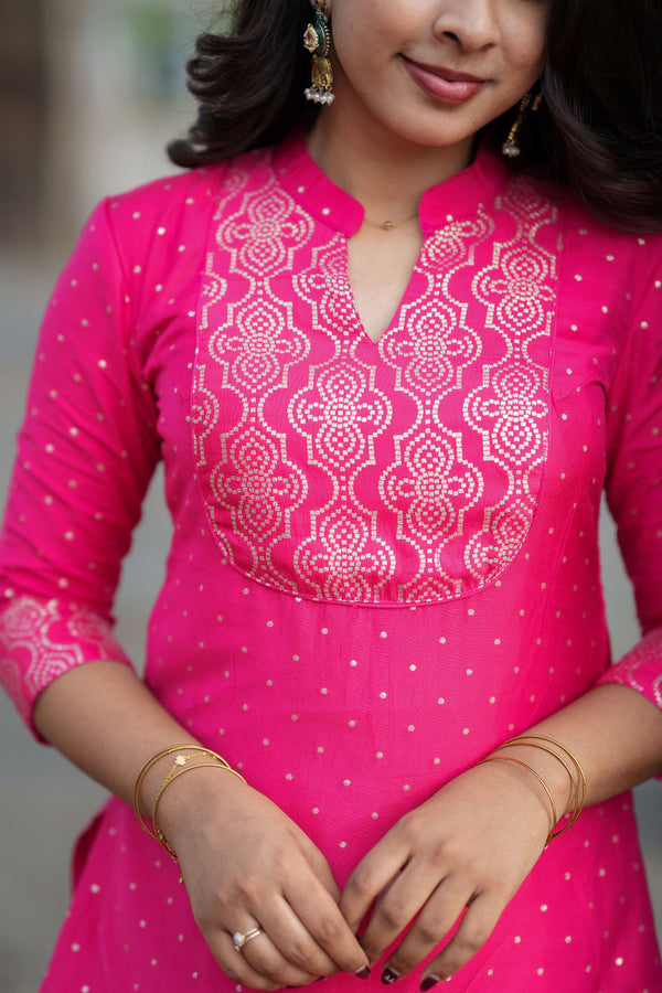 IMD - Pravya Pink Kurti Set (Set of 2)